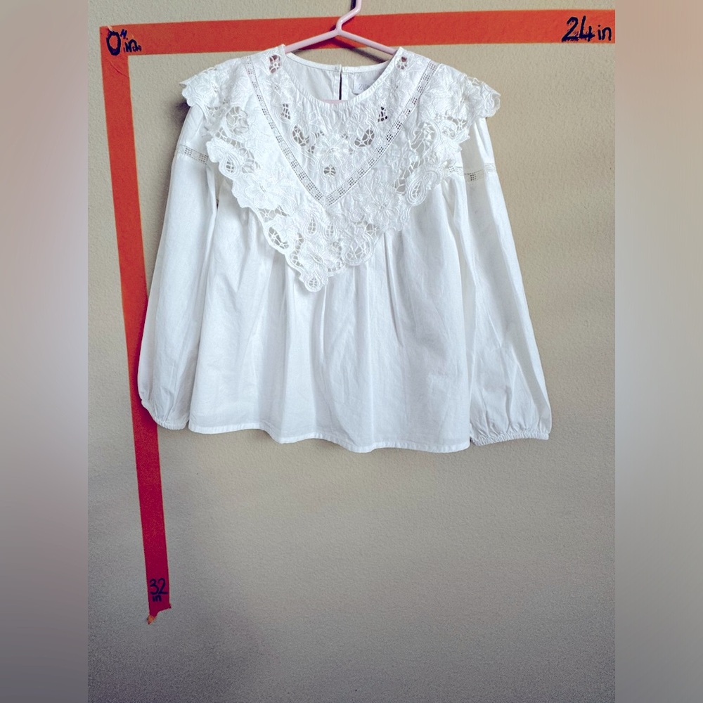NWT Zara Girl white blouse top sz 8
